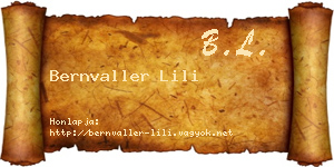 Bernvaller Lili névjegykártya